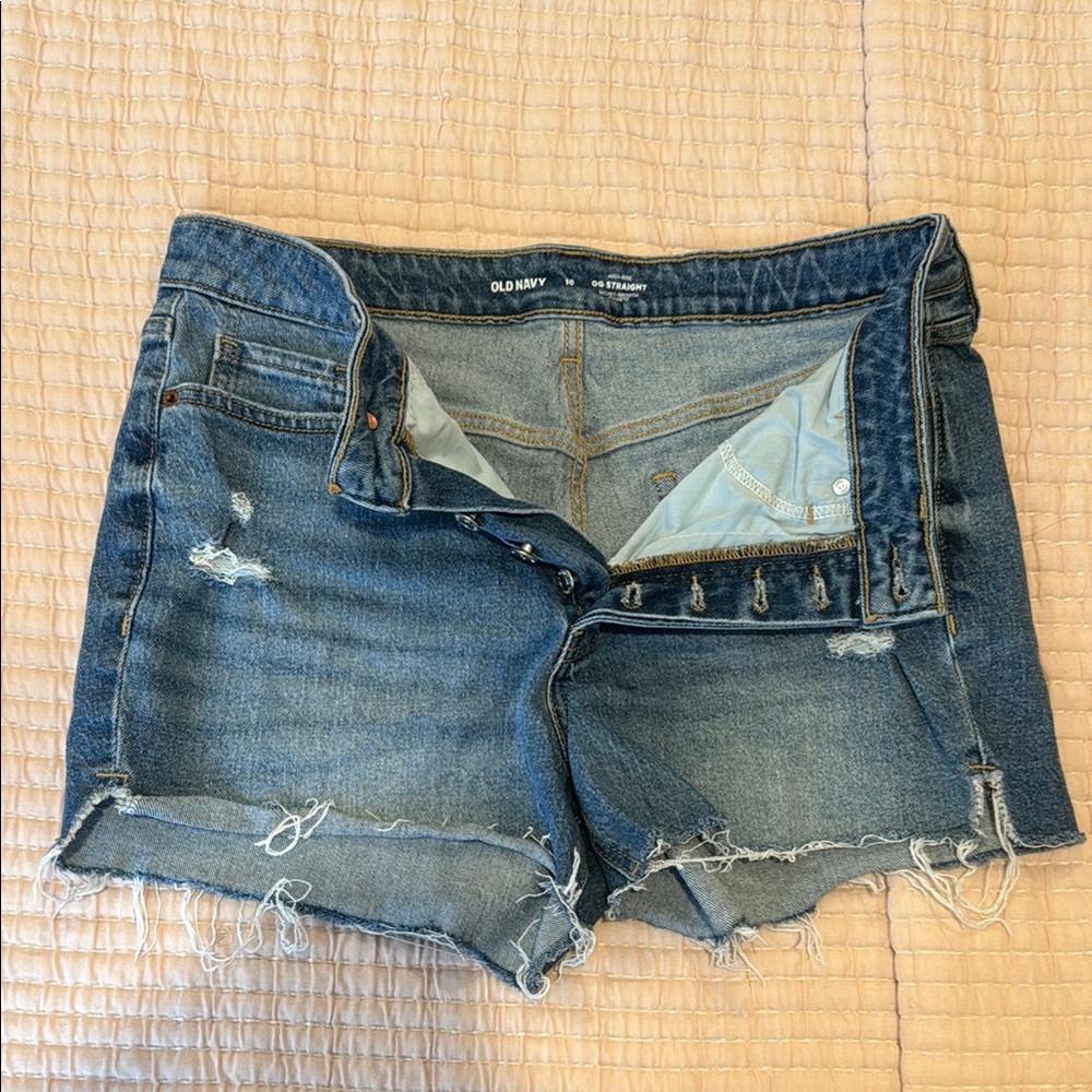 Old Navy Blue Jean Shorts Distressed Casual